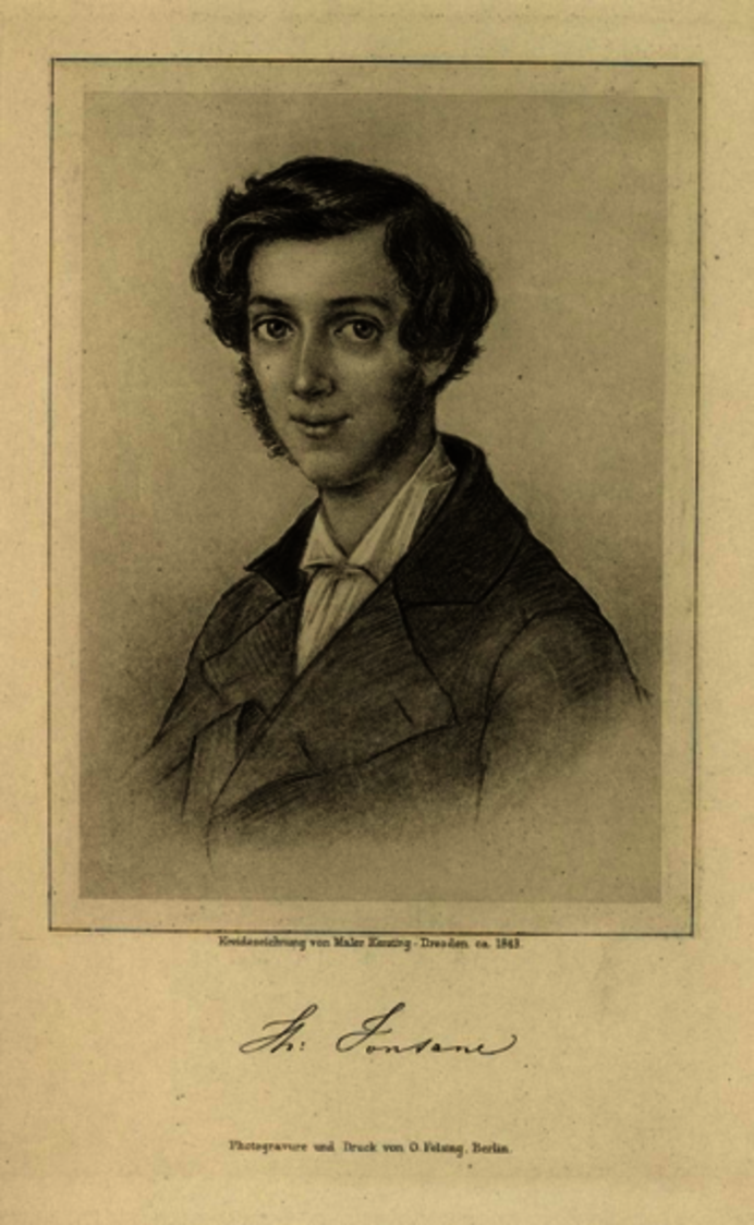 Theodor Fontane. Kreidezeichnung von Hermann Karl Kersting, Dresden, 1842/43 Theodor Fontane. Kreidezeichnung von Hermann Karl Kersting, Dresden, 1842/43