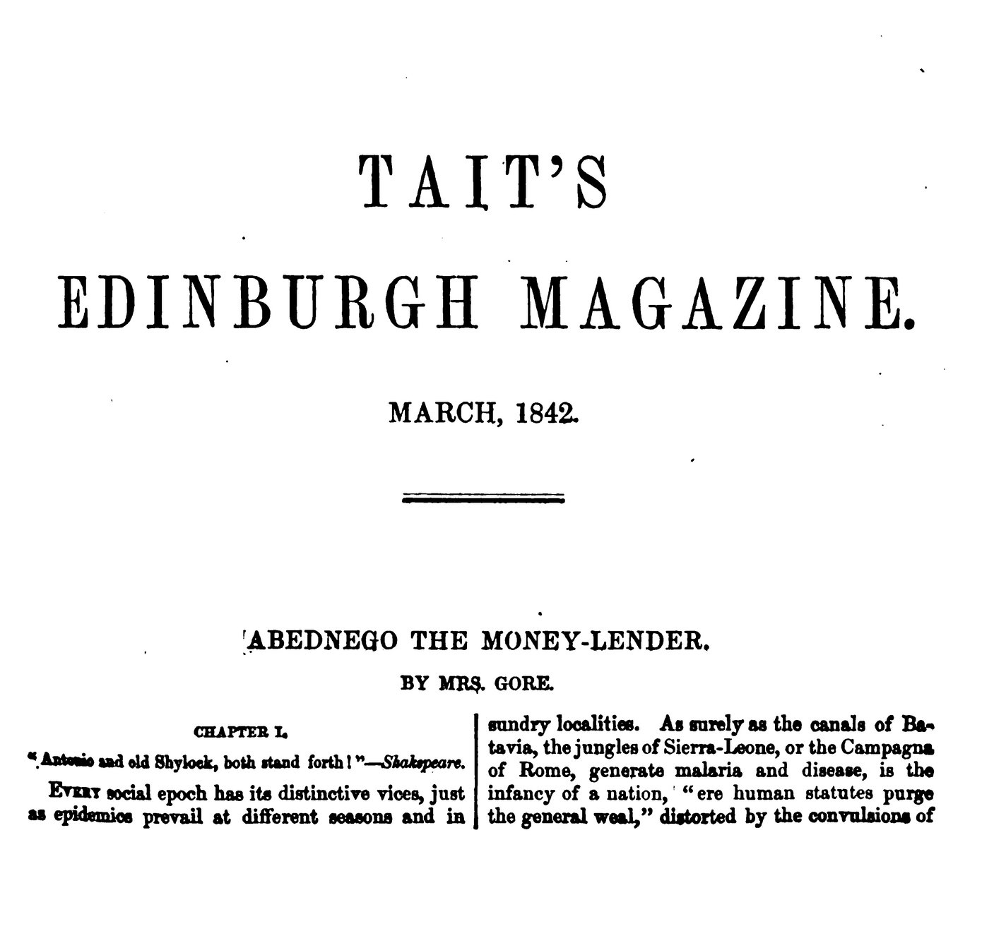 Titel der März-Heftes von Tait’s Edinburgh Magazine
